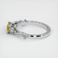 0.80 Ct. Greenish Yellow Sapphire Ring, 18K White Gold 4