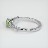 0.58 Ct. Yellowish Green Sapphire Ring, 18K White Gold 4