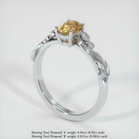 1.06 Ct. Yellow Sapphire Ring, 18K White Gold 2