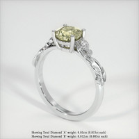 1.05 Ct. Yellow Sapphire Ring, 18K White Gold 2