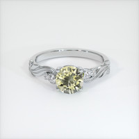 1.02 Ct. Yellow Sapphire Ring, 18K White Gold 1