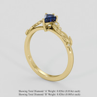 0.45 Ct. Blue Sapphire Ring, 10K Yellow Gold 2
