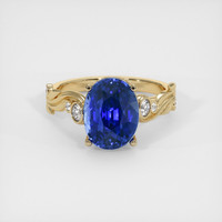 5.54 Ct. Blue Sapphire Ring, 14K Yellow Gold 1