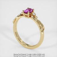 0.76 Ct. Purplish Pink Sapphire Ring, 14K Yellow Gold 2