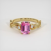 1.52 Ct. Pink Sapphire Ring, 14K Yellow Gold 1