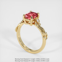 2.03 Ct. Padparadscha Sapphire Ring, 14K Yellow Gold 2