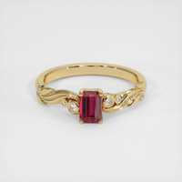 0.71 Ct. Ruby Ring, 14K Yellow Gold 1