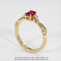 0.71 Ct. Ruby Ring, 14K Yellow Gold 2
