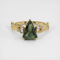2.34 Ct. Green Sapphire Ring, 14K Yellow Gold 1