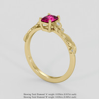 0.68 Ct. Pink Sapphire Ring, 14K Yellow Gold 2