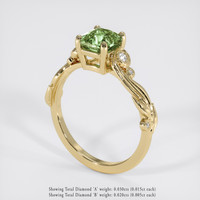1.18 Ct. Green Sapphire Ring, 14K Yellow Gold 2