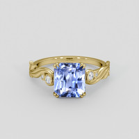 3.54 Ct. Blue Sapphire Ring, 14K Yellow Gold 1