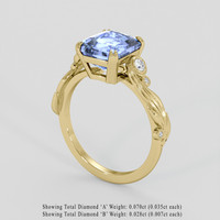 3.54 Ct. Blue Sapphire Ring, 14K Yellow Gold 2
