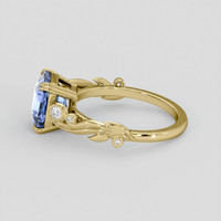 3.54 Ct. Blue Sapphire Ring, 14K Yellow Gold 4