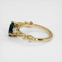 1.13 Ct. Greenish Blue Sapphire Ring, 14K Yellow Gold 4