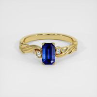 1.20 Ct. Blue Sapphire Ring, 18K Yellow Gold 1