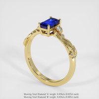 1.20 Ct. Blue Sapphire Ring, 18K Yellow Gold 2