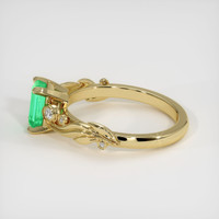 0.72 Ct. Emerald Ring, 18K Yellow Gold 4