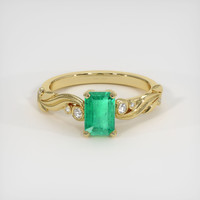 0.84 Ct. Emerald Ring, 18K Yellow Gold 1