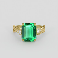 4.00 Ct. Emerald Ring, 18K Yellow Gold 1