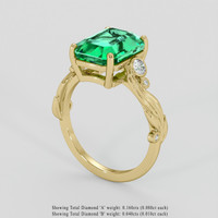 4.00 Ct. Emerald Ring, 18K Yellow Gold 2