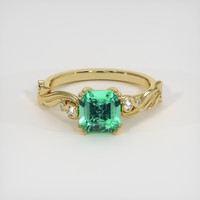 1.19 Ct. Emerald Ring, 18K Yellow Gold 1