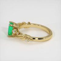 0.79 Ct. Emerald Ring, 18K Yellow Gold 4