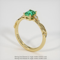 0.75 Ct. Emerald Ring, 18K Yellow Gold 2