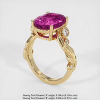 6.52 Ct. Purplish Pink Sapphire Ring, 18K Yellow Gold 2