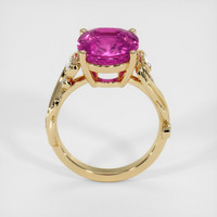 6.52 Ct. Purplish Pink Sapphire Ring, 18K Yellow Gold 3