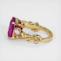 6.52 Ct. Purplish Pink Sapphire Ring, 18K Yellow Gold 4