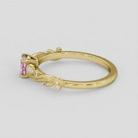 0.62 Ct. Pink Sapphire Ring, 18K Yellow Gold 4