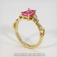 1.52 Ct. Pink Sapphire Ring, 18K Yellow Gold 2