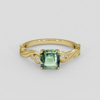 1.10 Ct. Green Sapphire Ring, 18K Yellow Gold 1