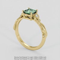 1.10 Ct. Green Sapphire Ring, 18K Yellow Gold 2