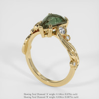2.34 Ct. Green Sapphire Ring, 18K Yellow Gold 2