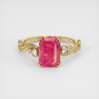 3.46 Ct. Bi Color Sapphire Ring, 18K Yellow Gold 1