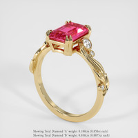 3.46 Ct. Bi Color Sapphire Ring, 18K Yellow Gold 2