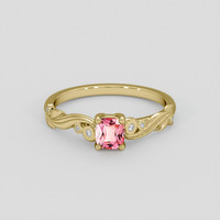 0.58 Ct. Padparadscha Sapphire Ring, 18K Yellow Gold 1