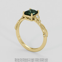 1.08 Ct. Green Sapphire Ring, 18K Yellow Gold 2