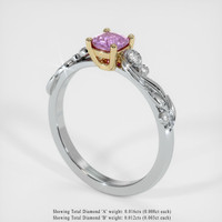 0.48 Ct. Pink Sapphire Ring, 14K Yellow & White 2