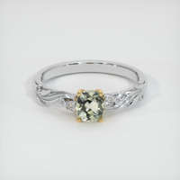 0.53 Ct. Greenish Brown Sapphire Ring, 14K Yellow & White 1