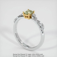 0.53 Ct. Greenish Brown Sapphire Ring, 14K Yellow & White 2