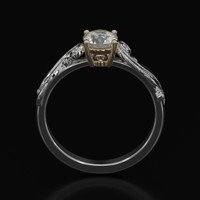 0.69 Ct. White Sapphire Ring, 14K Yellow & White 3