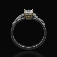 0.53 Ct. White Sapphire Ring, 14K Yellow & White 3