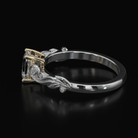 0.78 Ct. White Sapphire Ring, 18K Yellow & White 4