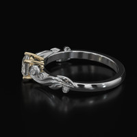 0.69 Ct. White Sapphire Ring, 18K Yellow & White 4
