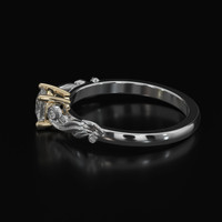 0.53 Ct. White Sapphire Ring, 18K Yellow & White 4