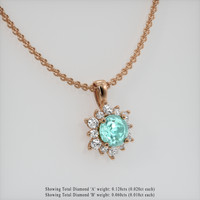 0.67 Ct. Gemstone Pendant, 14K Rose Gold 2