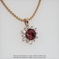 2.86 Ct. Gemstone Pendant, 14K Rose Gold 2